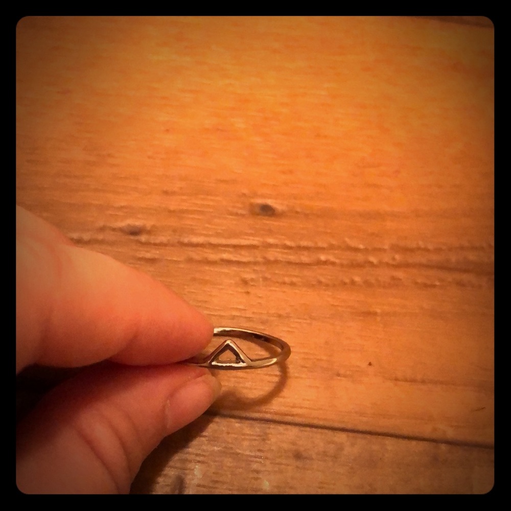 Simple silver triangle ring
